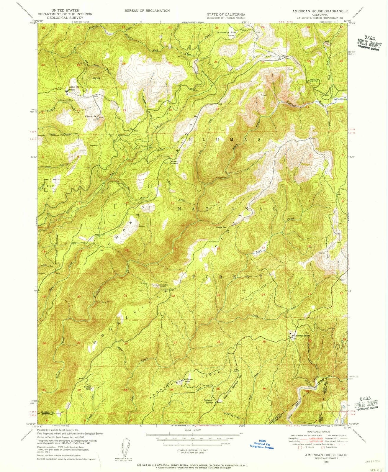 1948 American House, CA - California - USGS Topographic Map