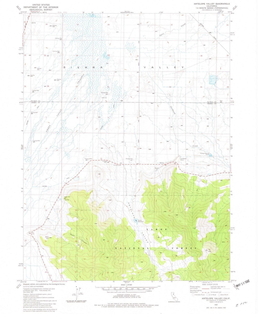 1981 Antelope Valley, CA - California - USGS Topographic Map