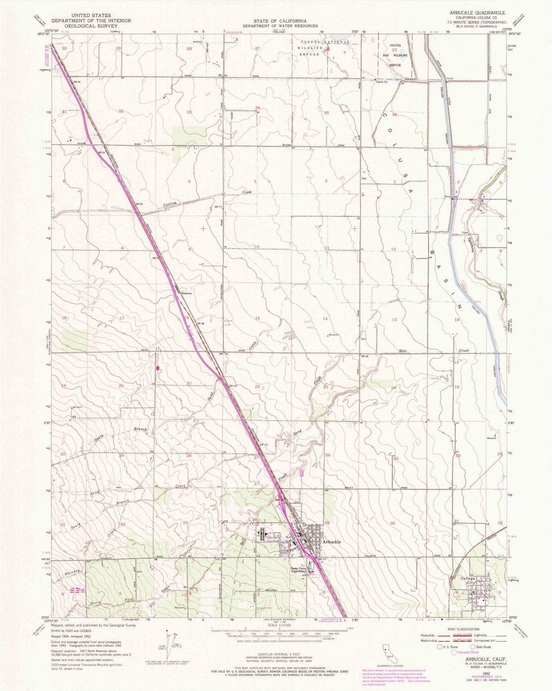 1952 Arbuckle, CA - California - USGS Topographic Map