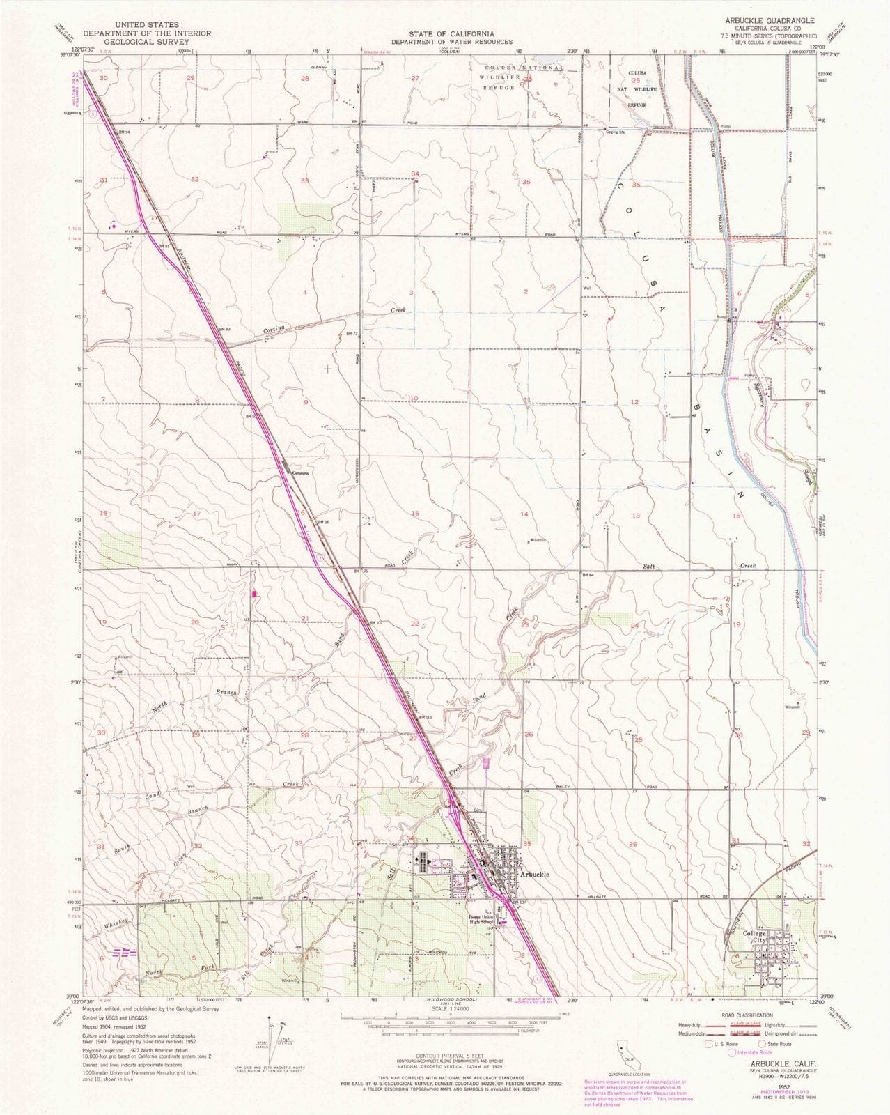 1952 Arbuckle, CA - California - USGS Topographic Map