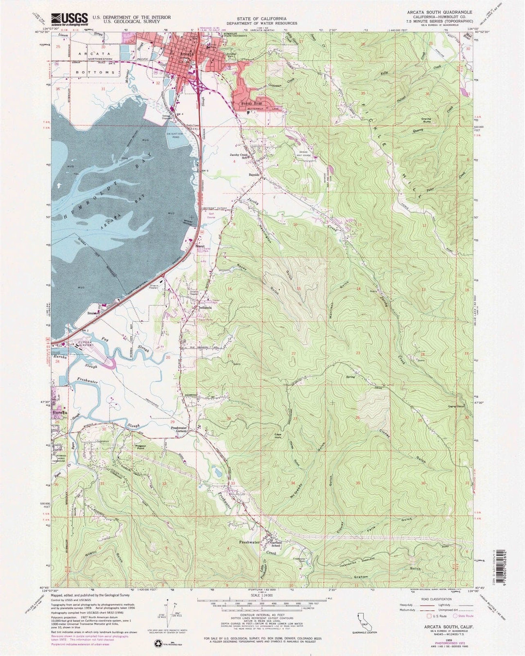 1959 Arcata South, CA - California - USGS Topographic Map