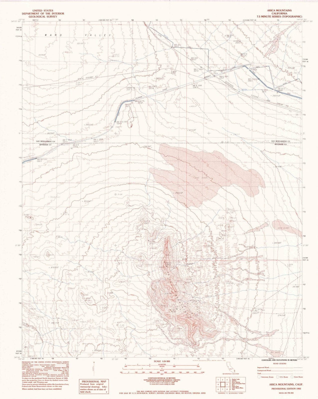 1983 Arica Mountains, CA - California - USGS Topographic Map