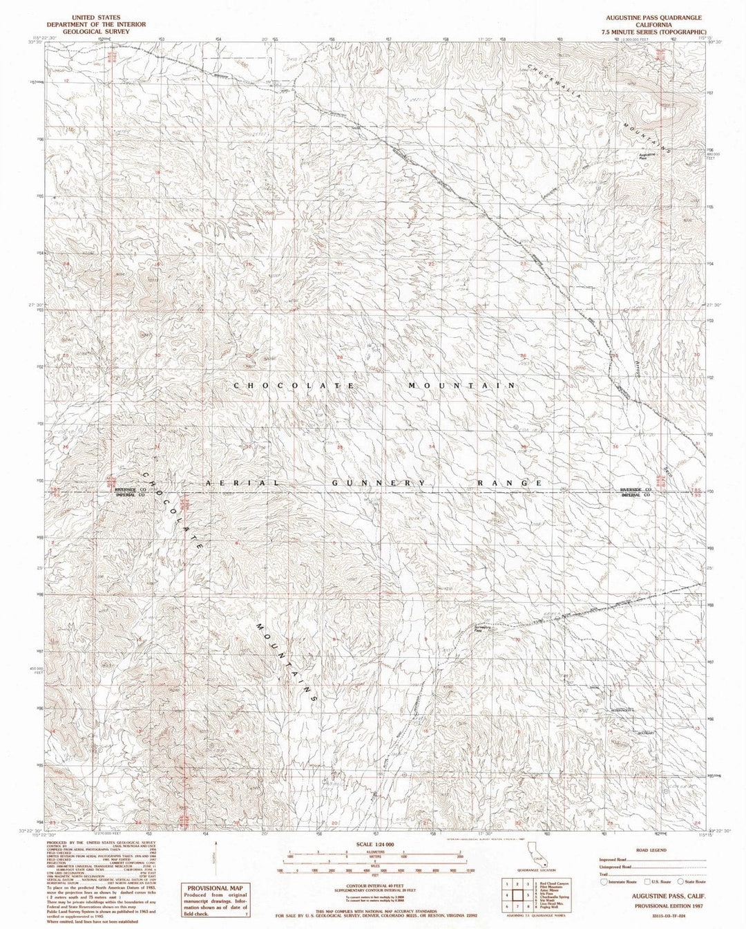 1987 Augustine Pass, CA - California - USGS Topographic Map