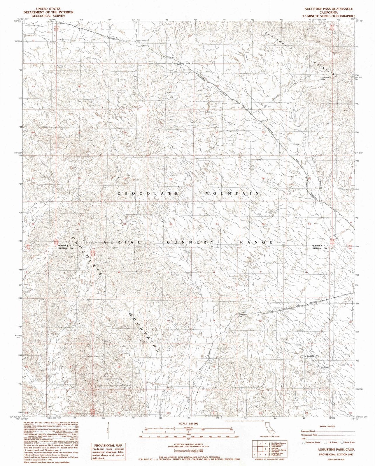 1987 Augustine Pass, CA - California - USGS Topographic Map
