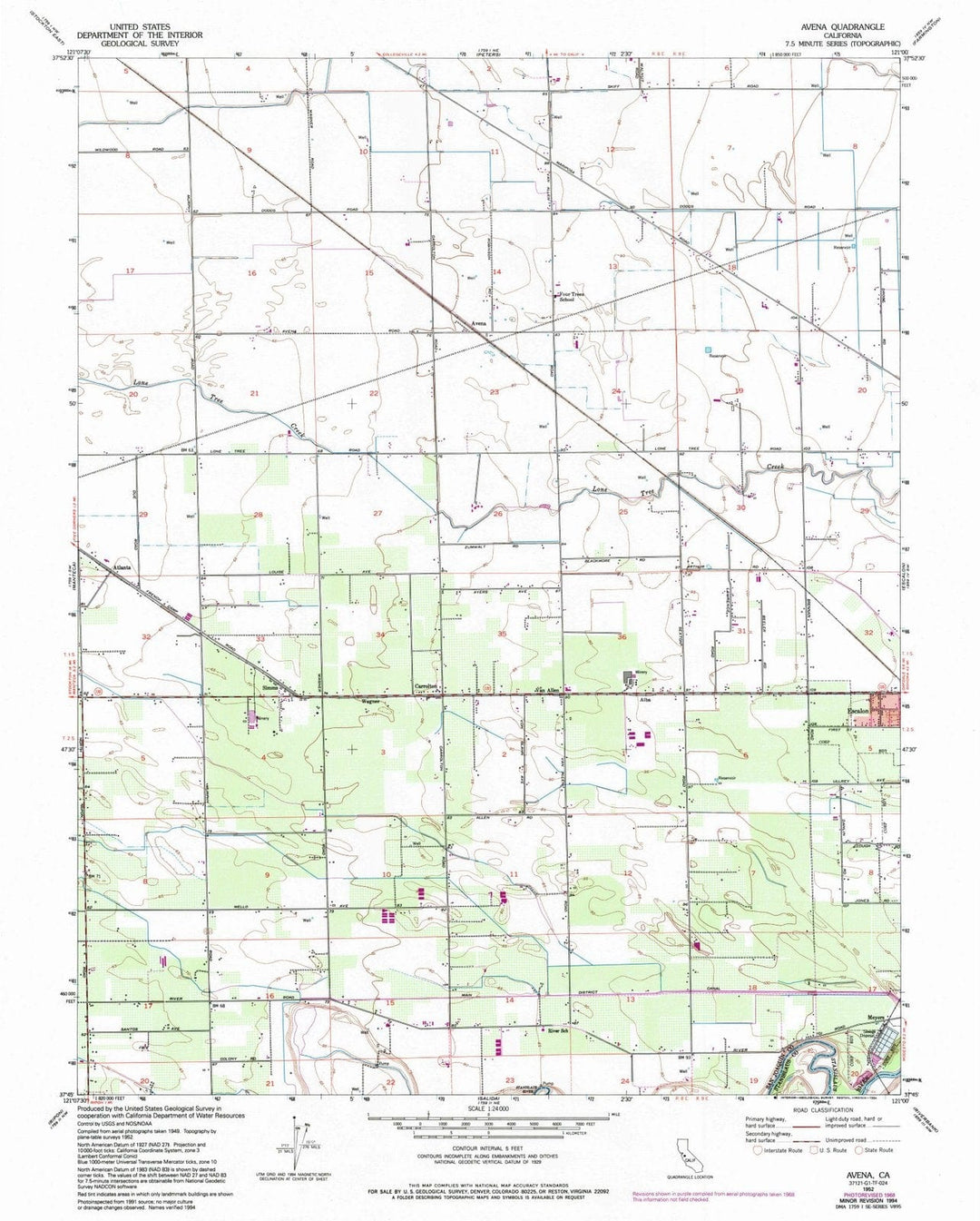1952 Avenal, CA - California - USGS Topographic Map