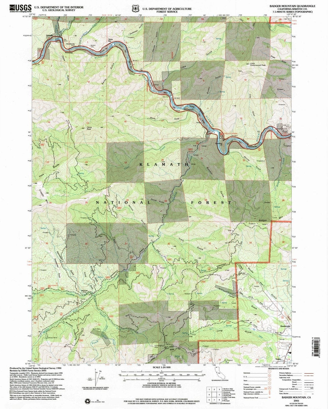 2001 Badger Mountain, CA - California - USGS Topographic Map