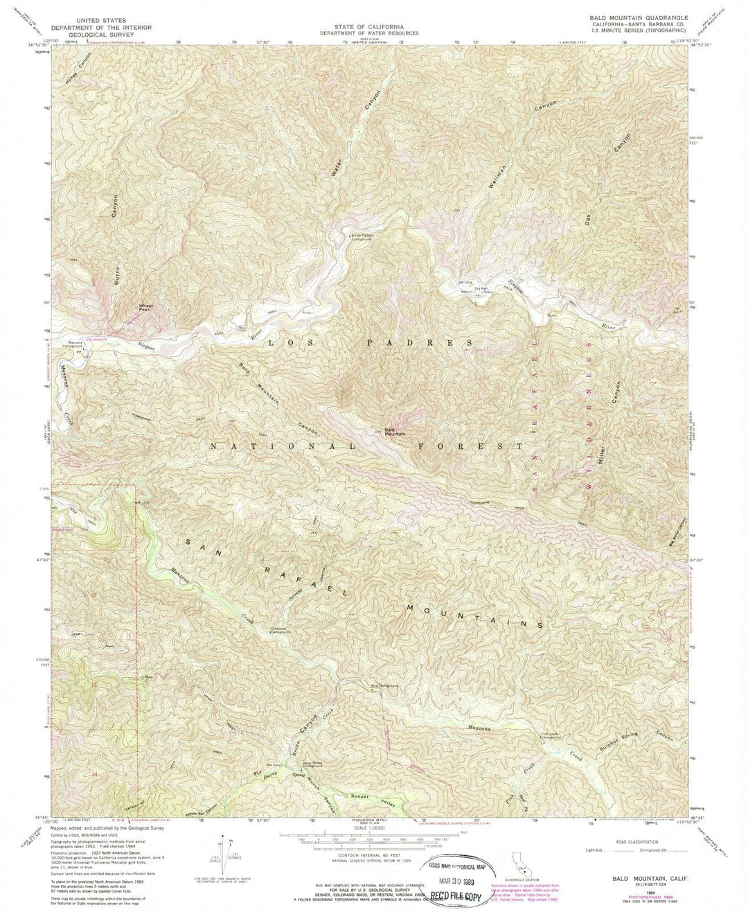 1964 Bald Mountain, CA - California - USGS Topographic Map