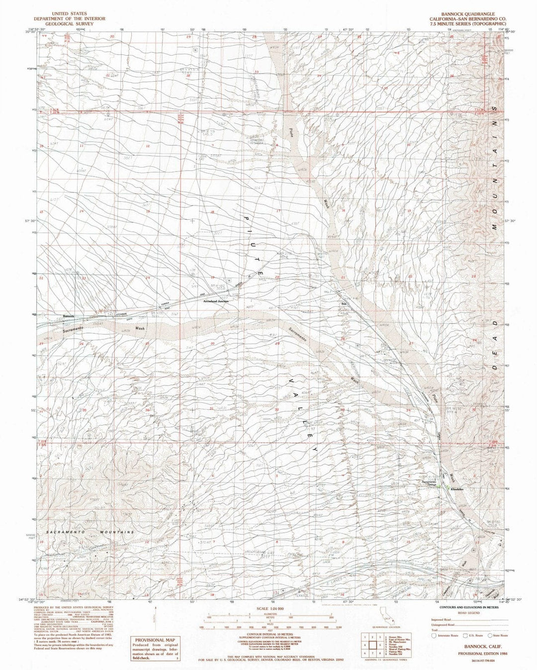1984 Bannock, CA - California - USGS Topographic Map