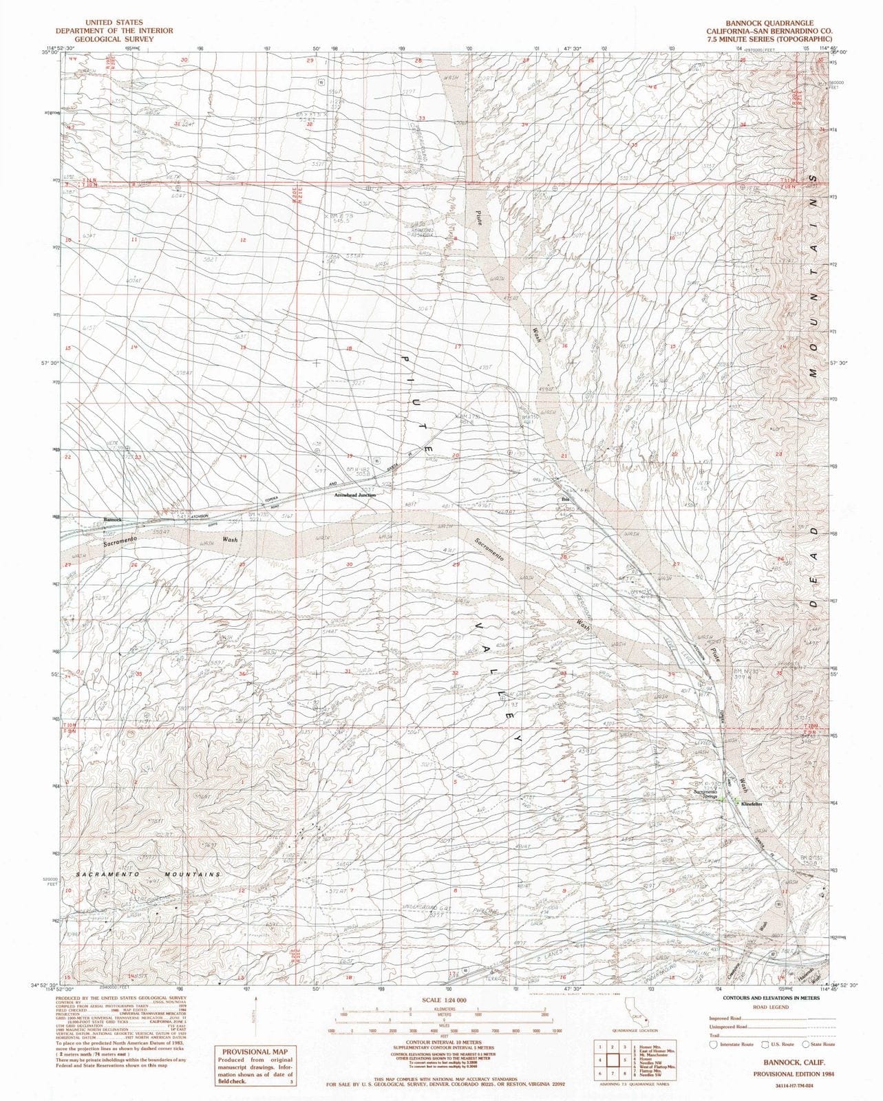 1984 Bannock, CA - California - USGS Topographic Map