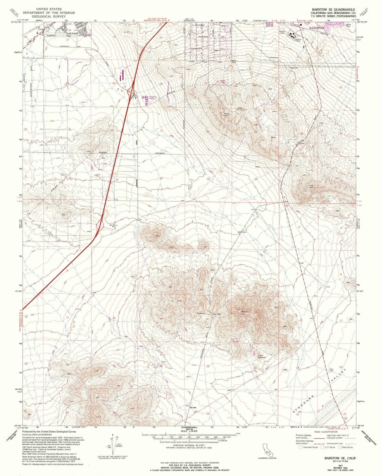1951 Barstow, CA - California - USGS Topographic Map