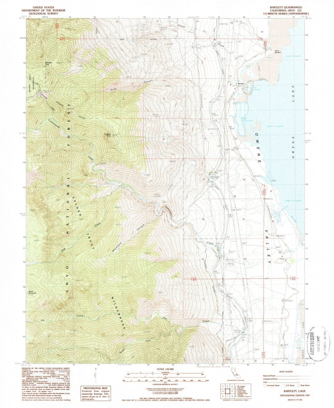1987 Bartlett, CA - California - USGS Topographic Map