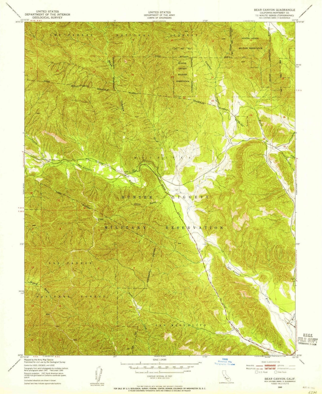 1949 Bear Canyon, CA - California - USGS Topographic Map