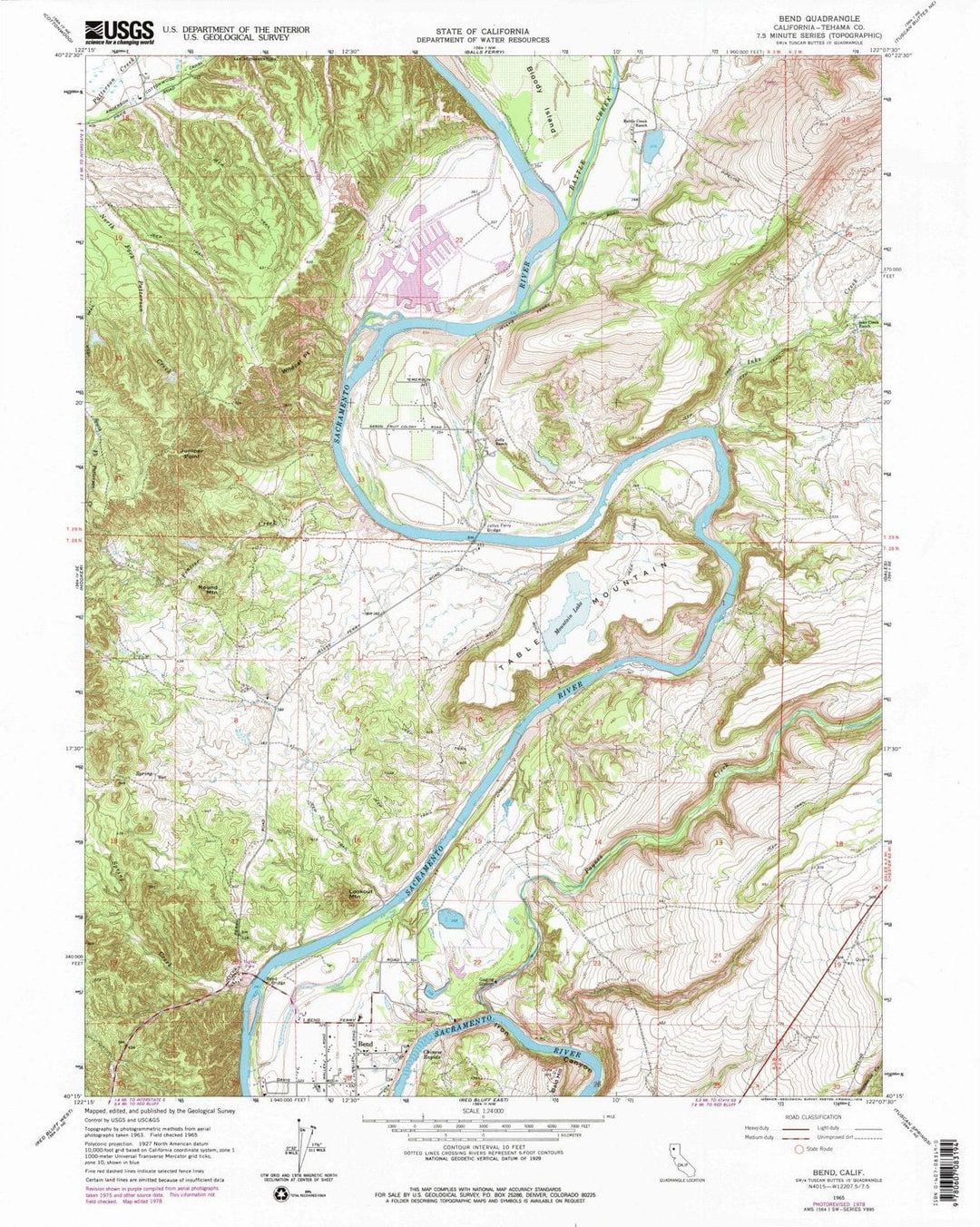 1965 Bend, CA - California - USGS Topographic Map