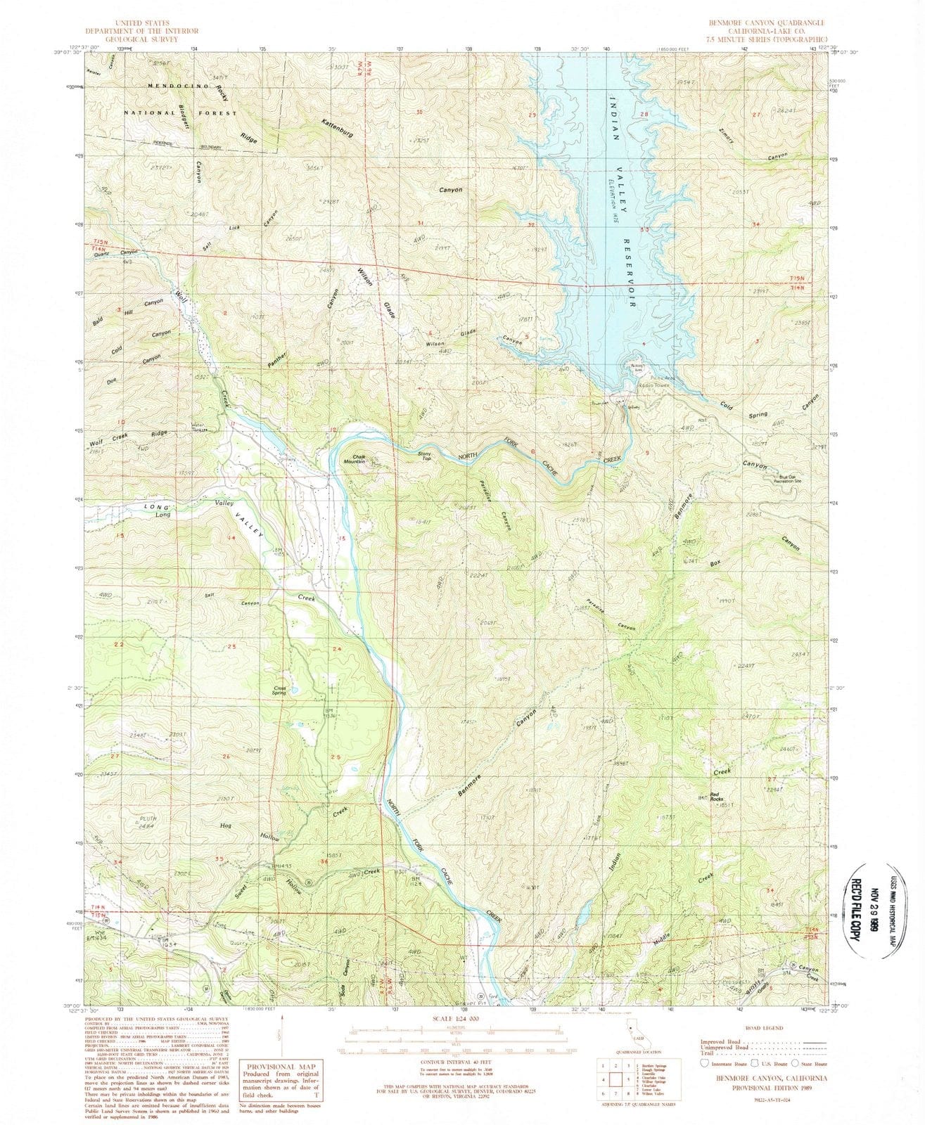 1989 Benmore Canyon, CA - California - USGS Topographic Map
