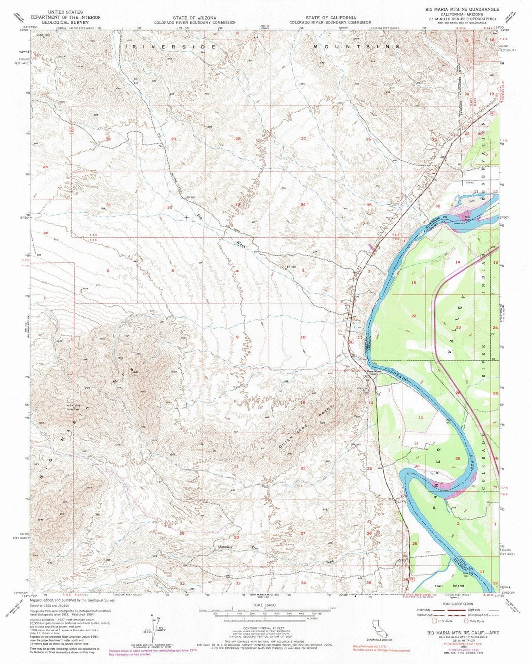 1954 Big Maria MTS, CA - California - USGS Topographic Map v2
