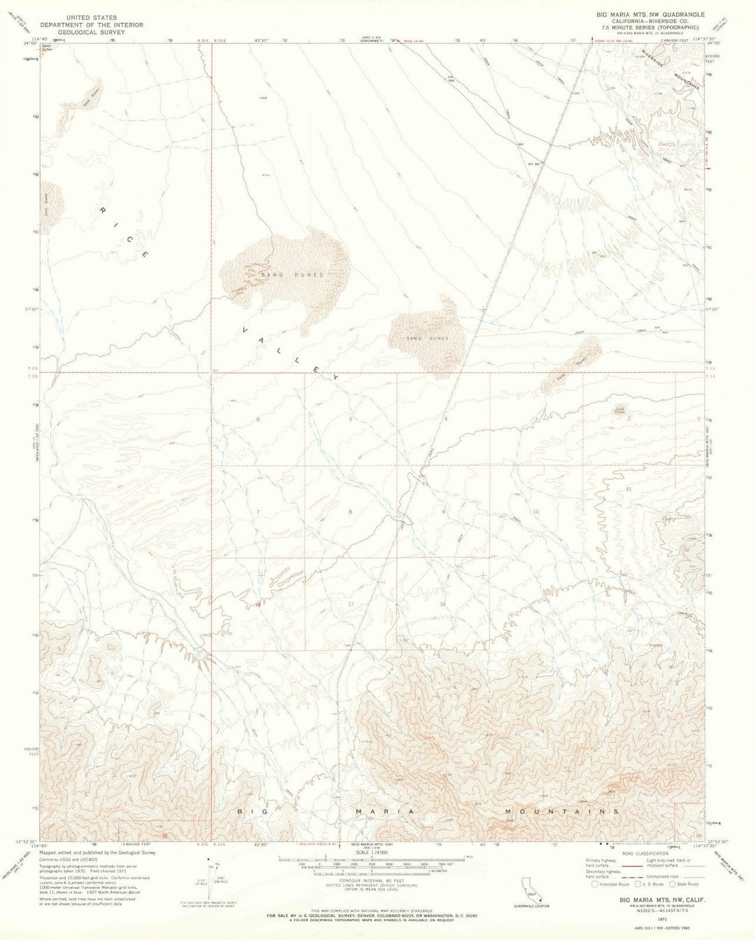 1971 Big Maria MTS, CA - California - USGS Topographic Map v2