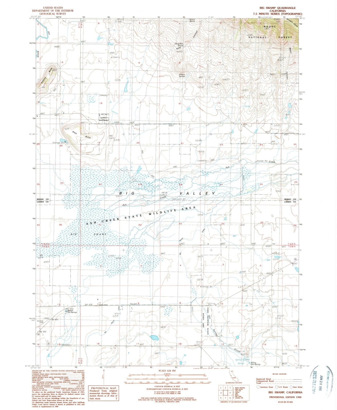 1990 Bigamp, CA - California - USGS Topographic Map