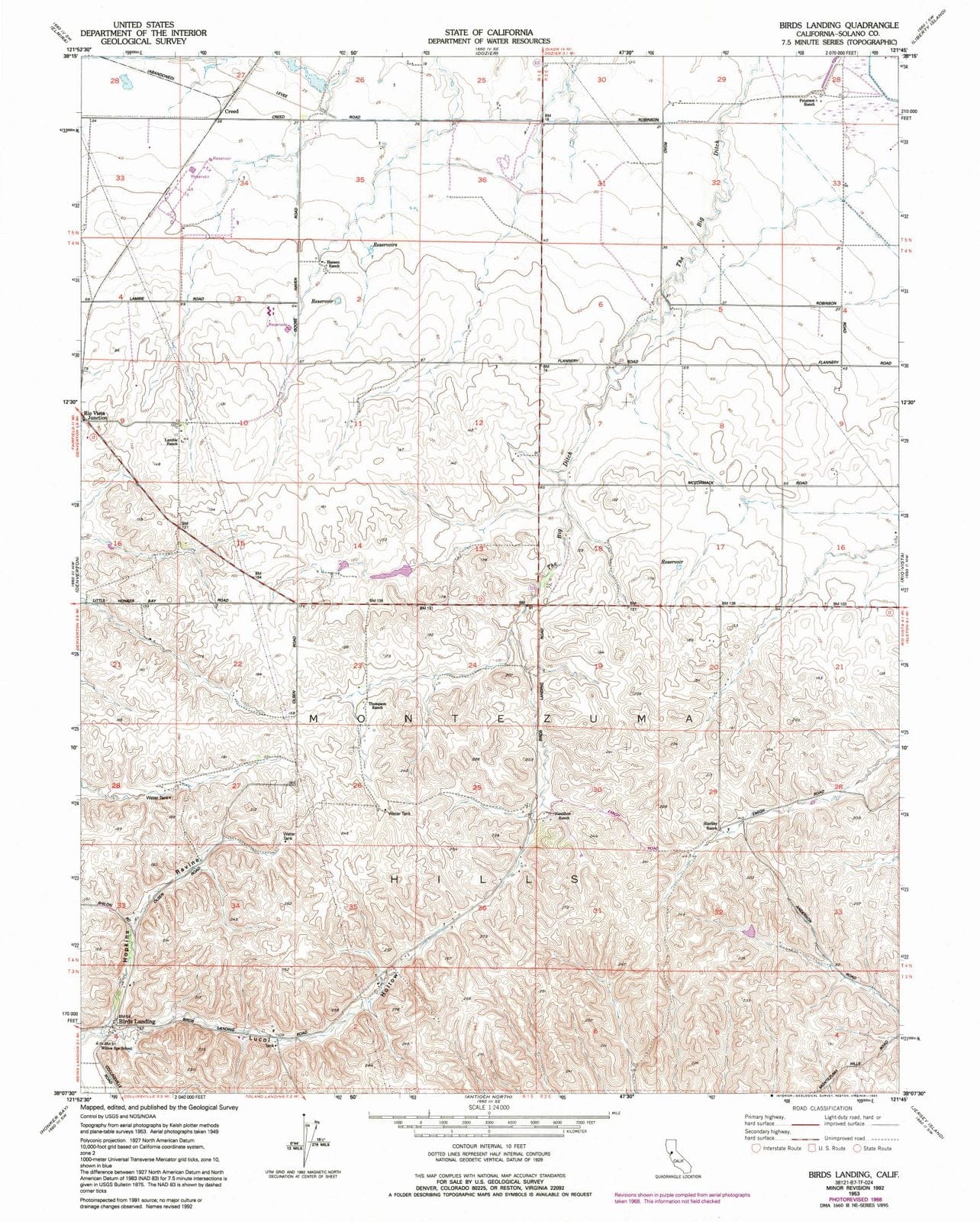 1953 Birds Landing, CA - California - USGS Topographic Map