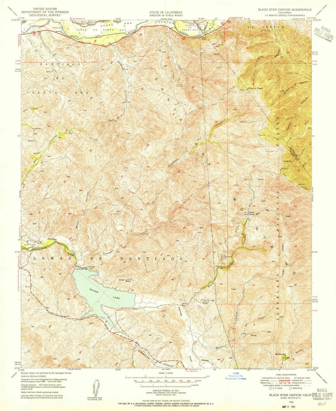 1949 Black Star Canyon, CA - California - USGS Topographic Map