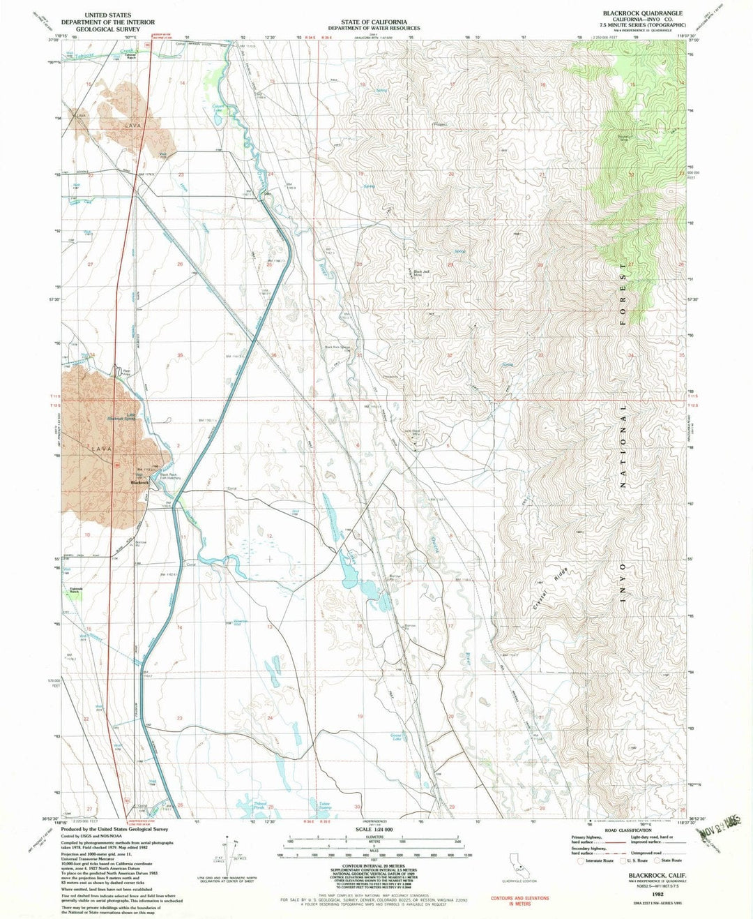 1982 Blackrock, CA - California - USGS Topographic Map