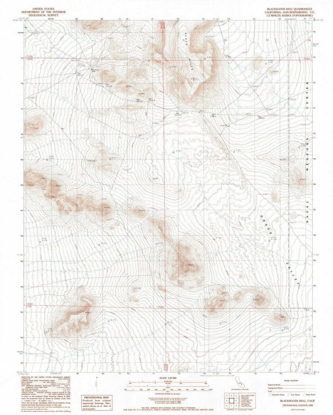 1988 Blackwater Well, CA - California - USGS Topographic Map