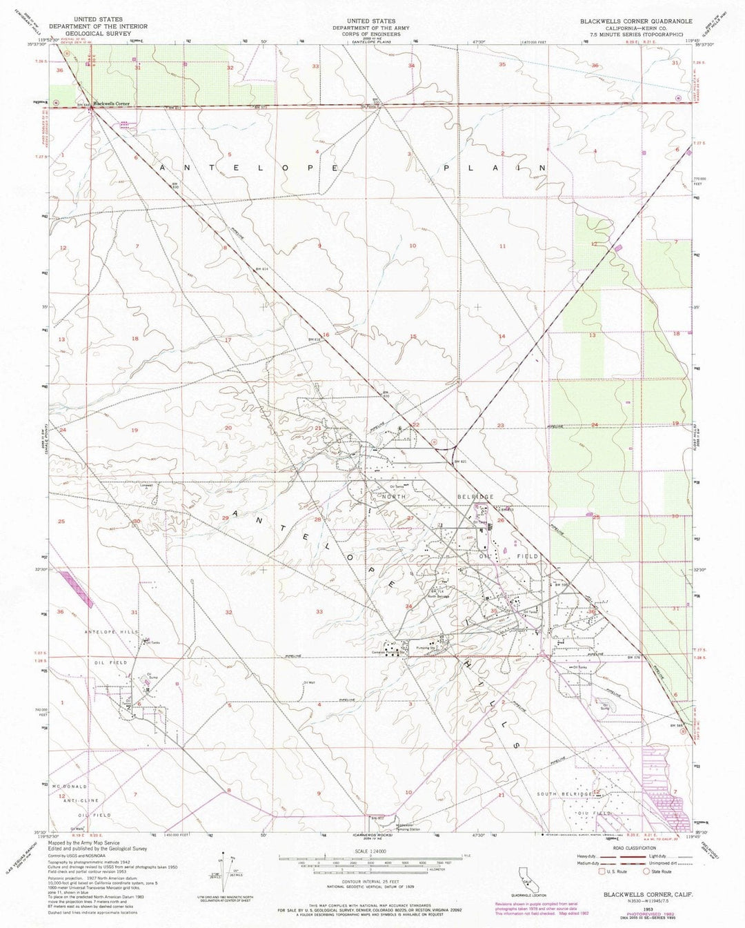 1953 Blackwells Corner, CA - California - USGS Topographic Map