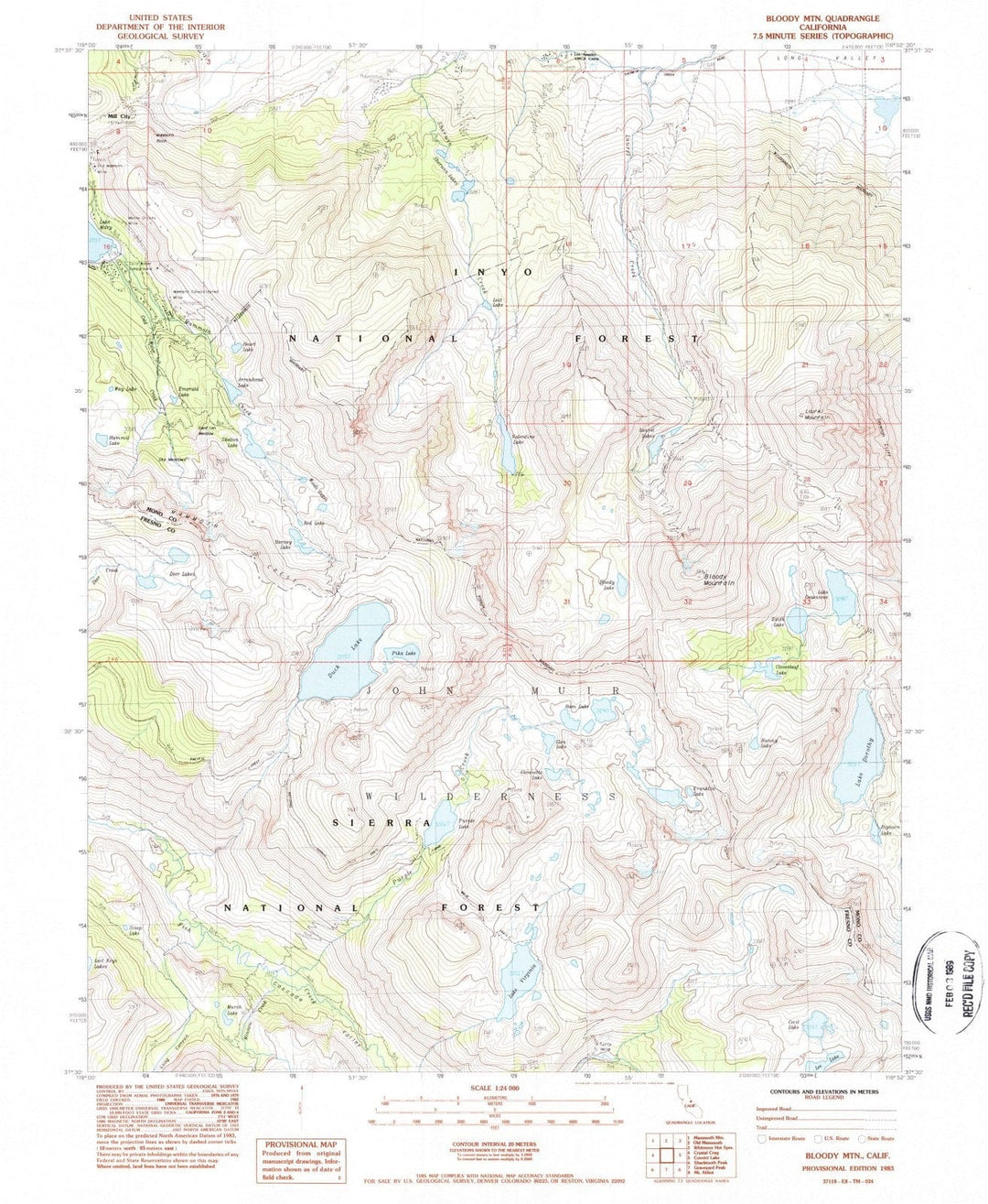 1983 Bloody Mountain, CA - California - USGS Topographic Map