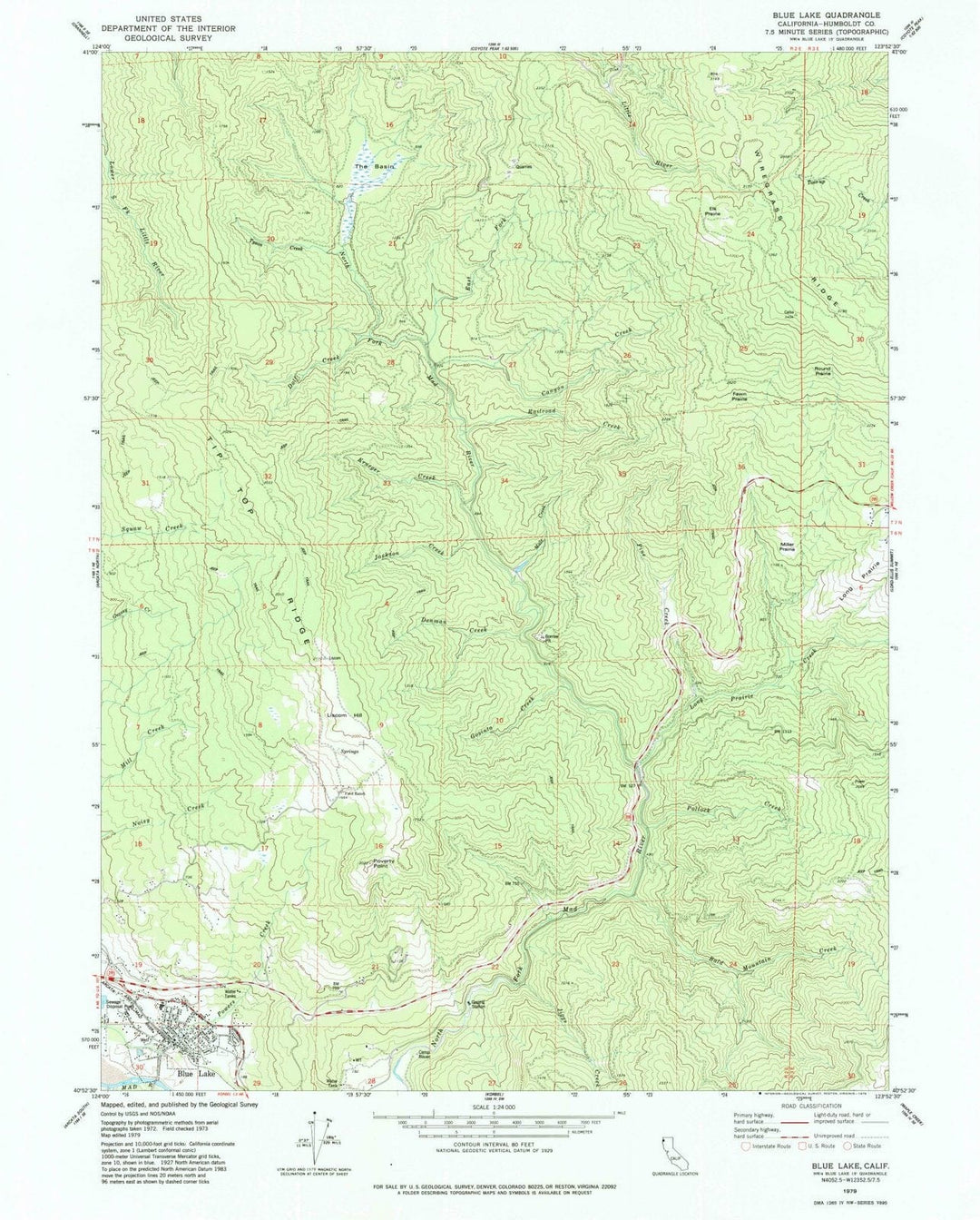 1979 Blue Lake, CA - California - USGS Topographic Map