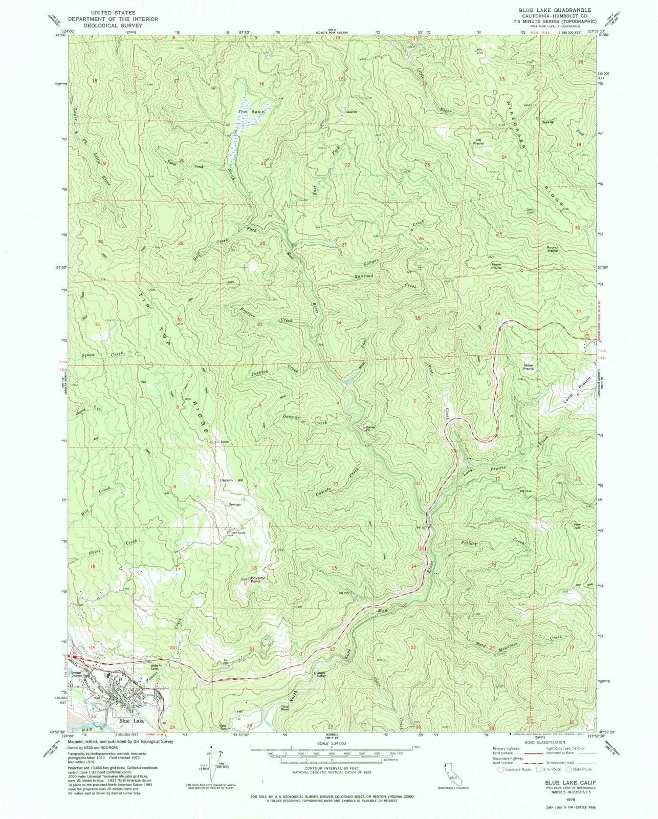 1979 Blue Lake, CA - California - USGS Topographic Map
