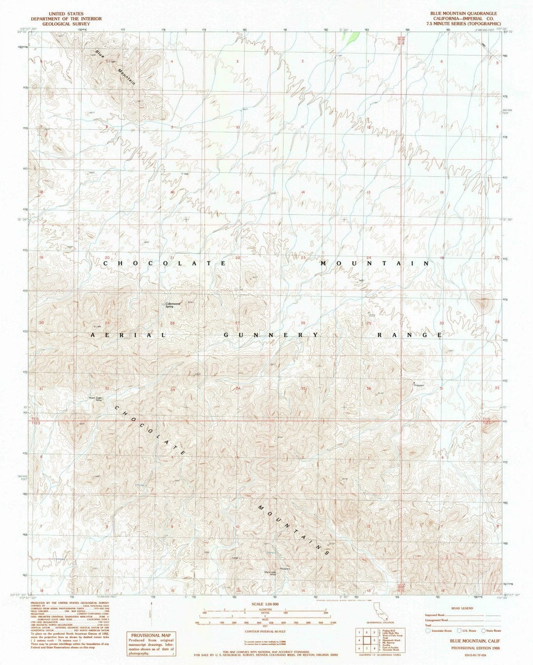 1988 Blue Mountain, CA - California - USGS Topographic Map