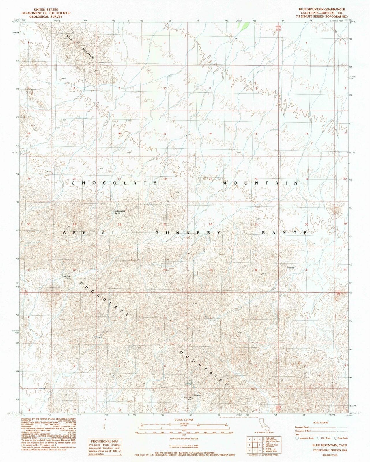 1988 Blue Mountain, CA - California - USGS Topographic Map