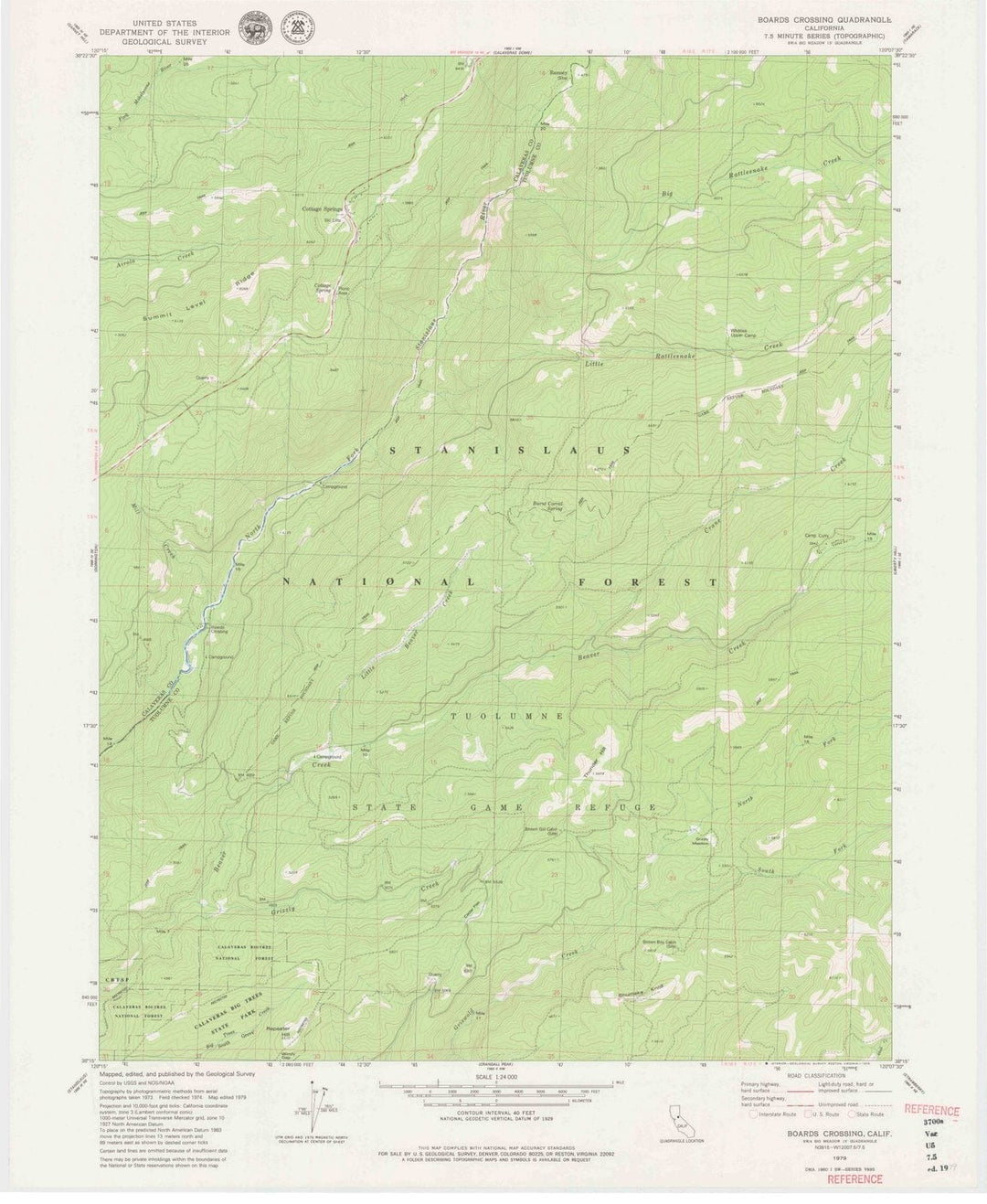 1979 Boards Crossing, CA - California - USGS Topographic Map