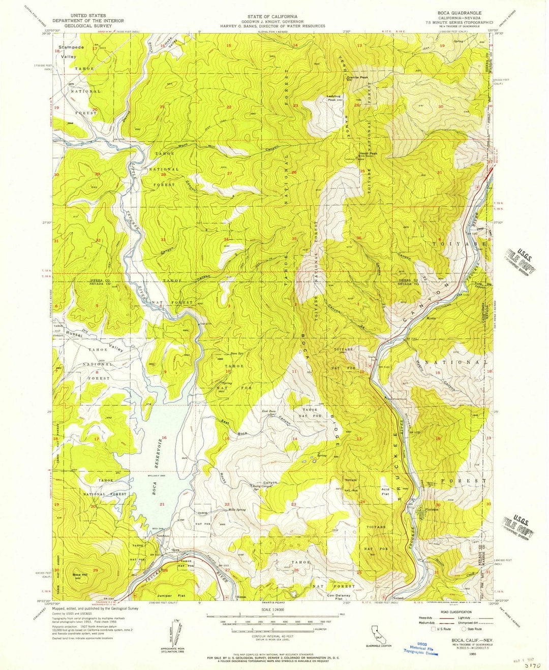 1955 Boca, CA - California - USGS Topographic Map