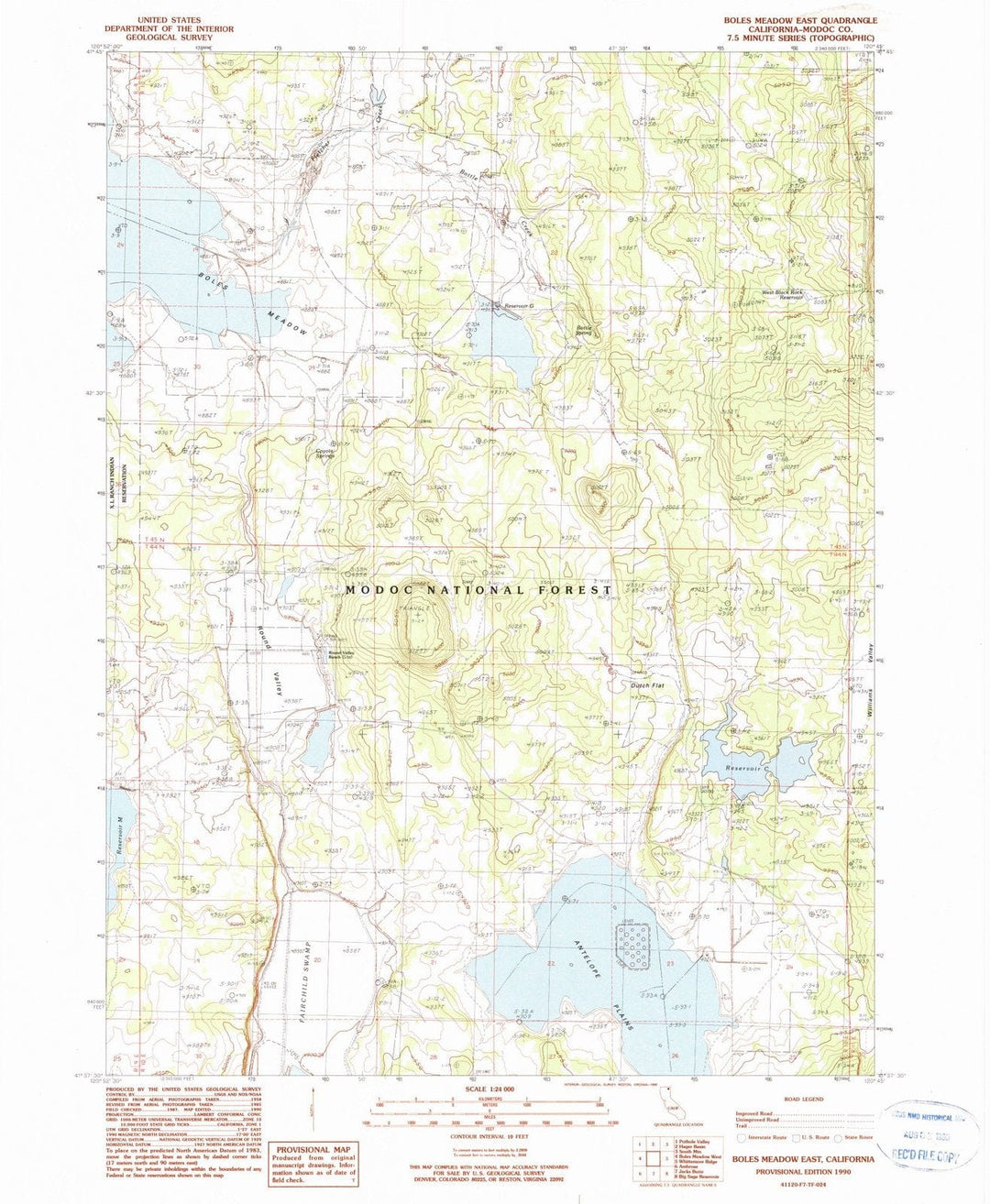 1990 Boles Meadow East, CA - California - USGS Topographic Map