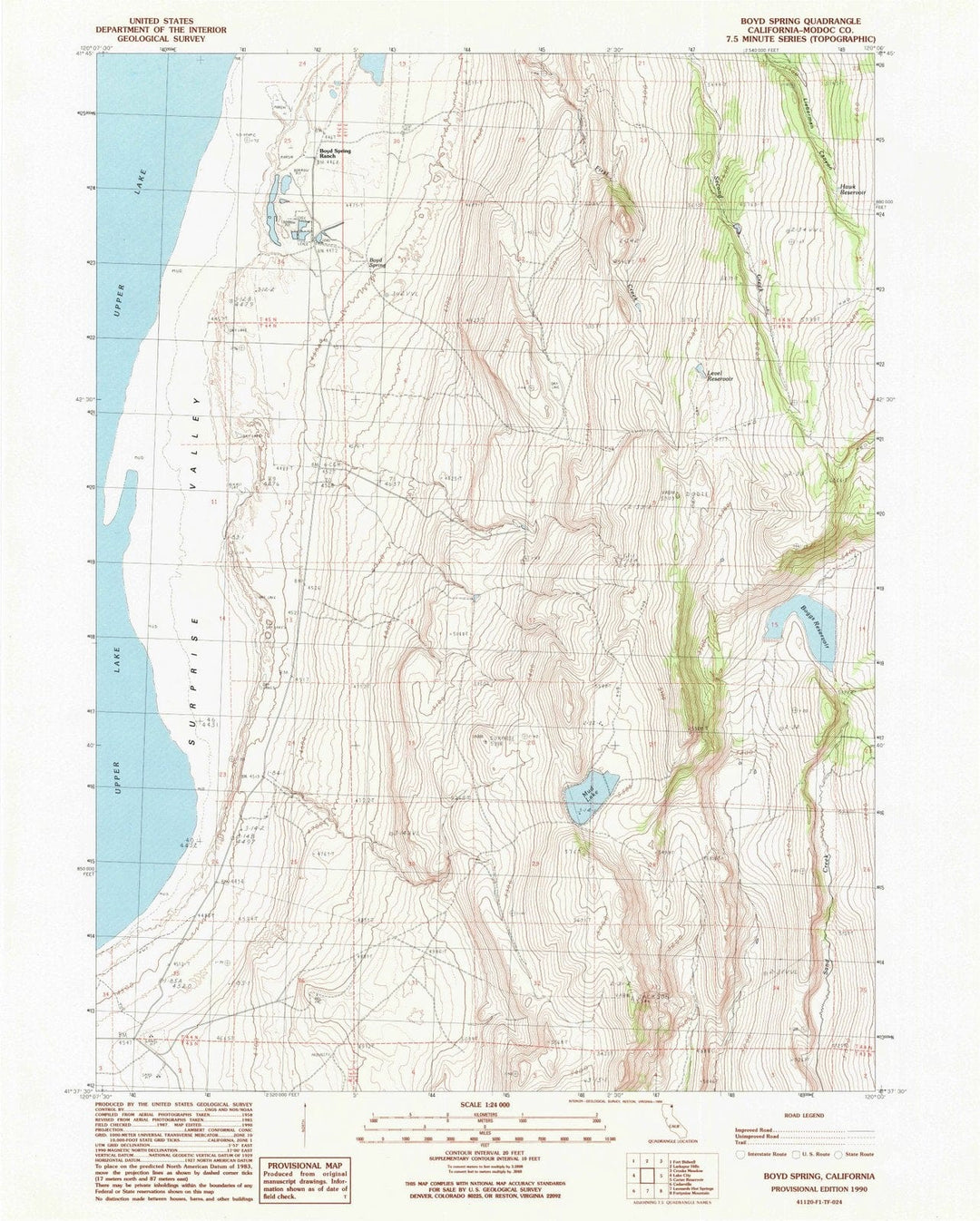 1990 Boyd Spring, CA - California - USGS Topographic Map