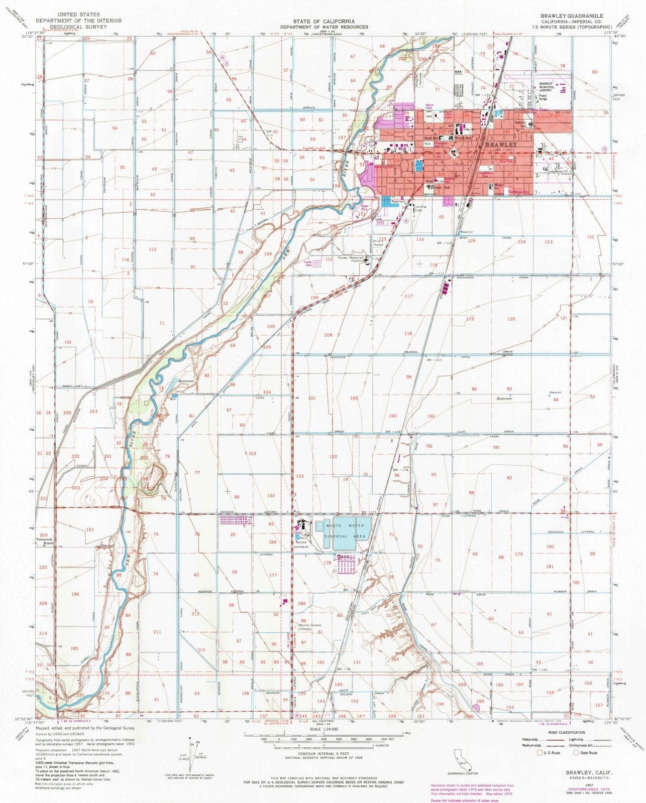 1957 Brawley, CA - California - USGS Topographic Map v2