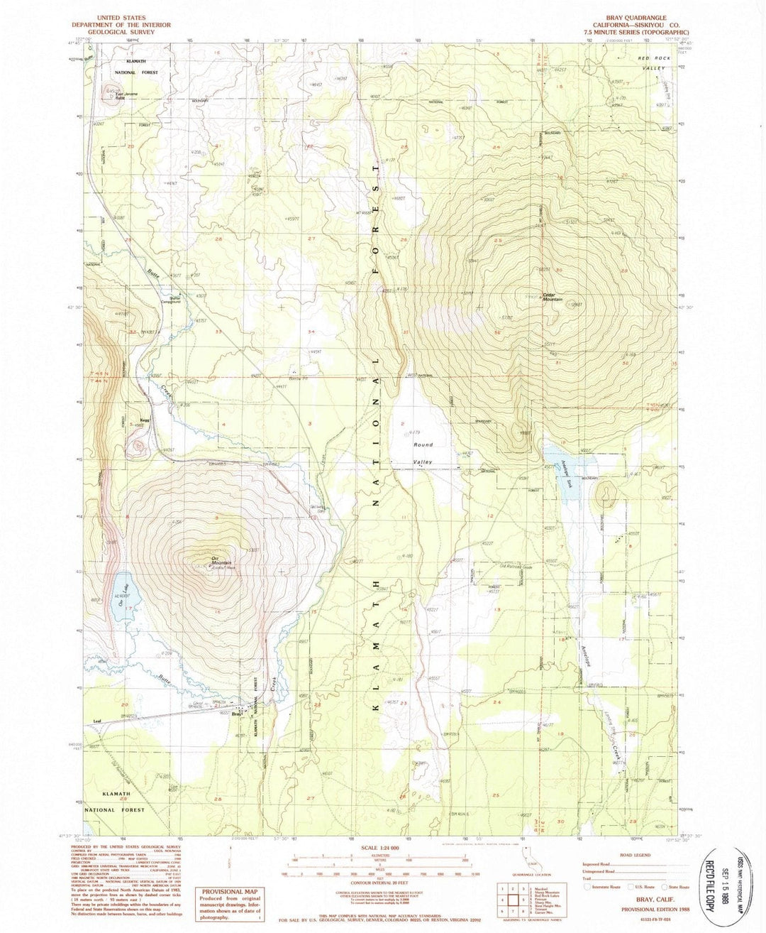 1988 Bray, CA - California - USGS Topographic Map