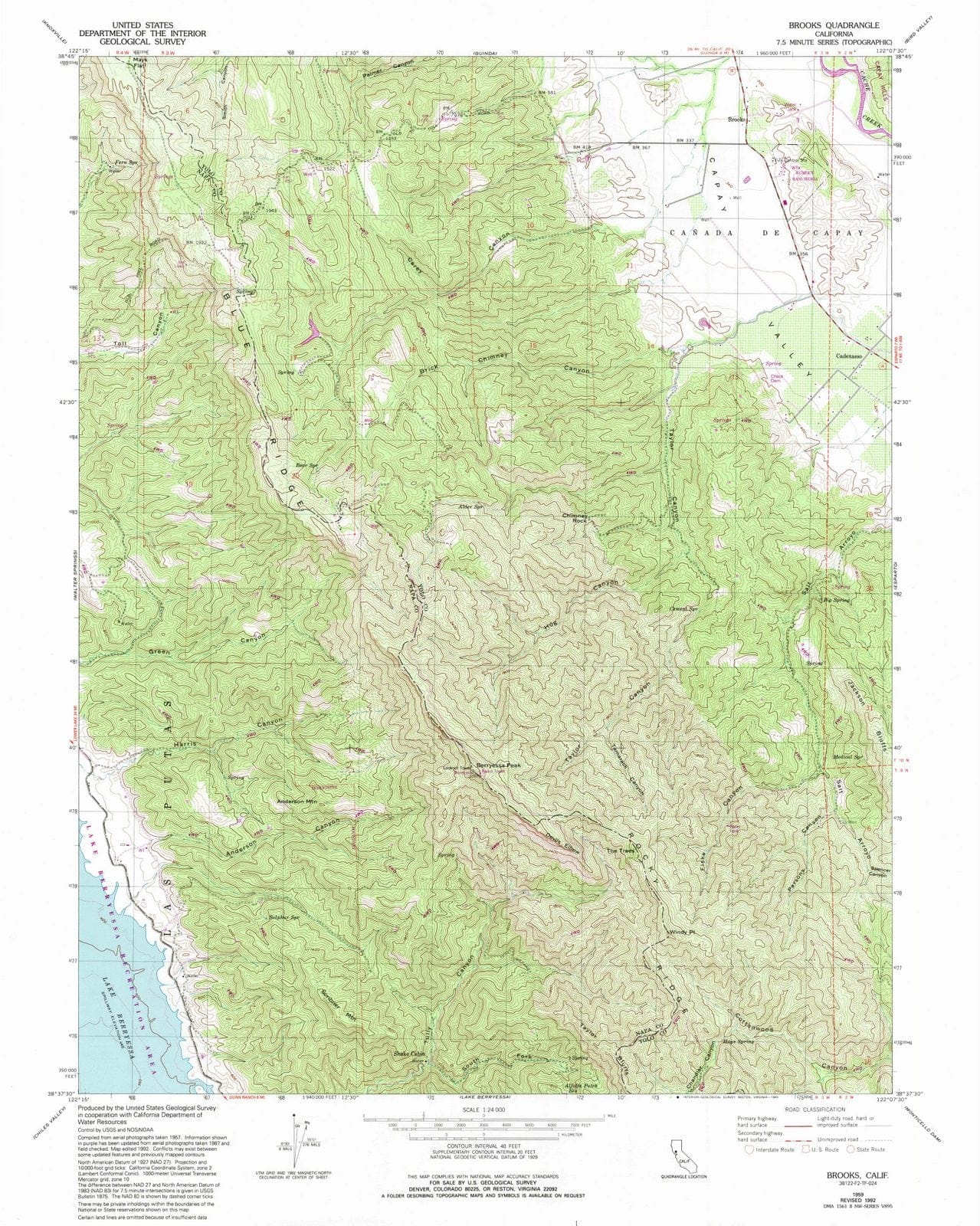 1959 Brooks, CA - California - USGS Topographic Map