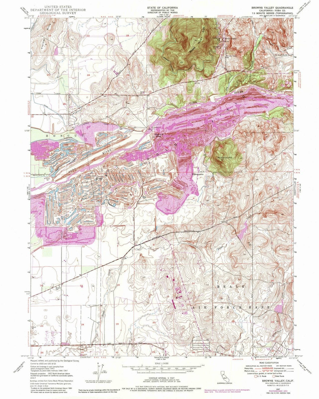 1947 Browns Valley, CA - California - USGS Topographic Map