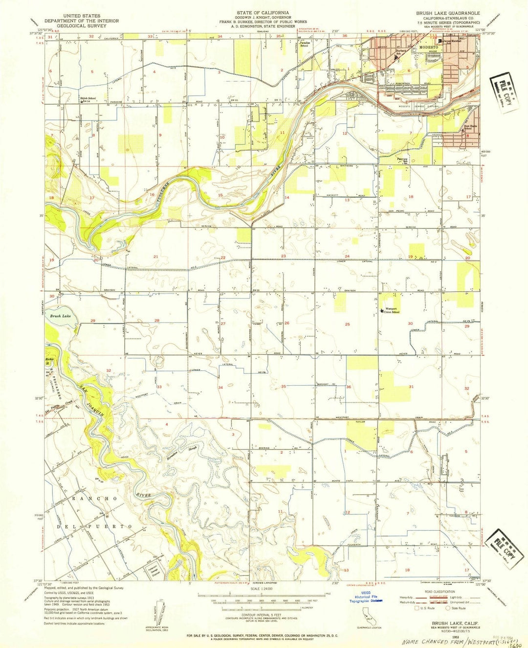 1953 Brush Lake, CA - California - USGS Topographic Map