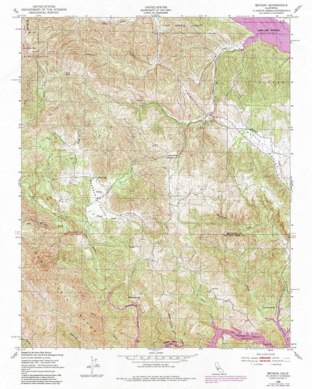 1949 Bryson, CA - California - USGS Topographic Map
