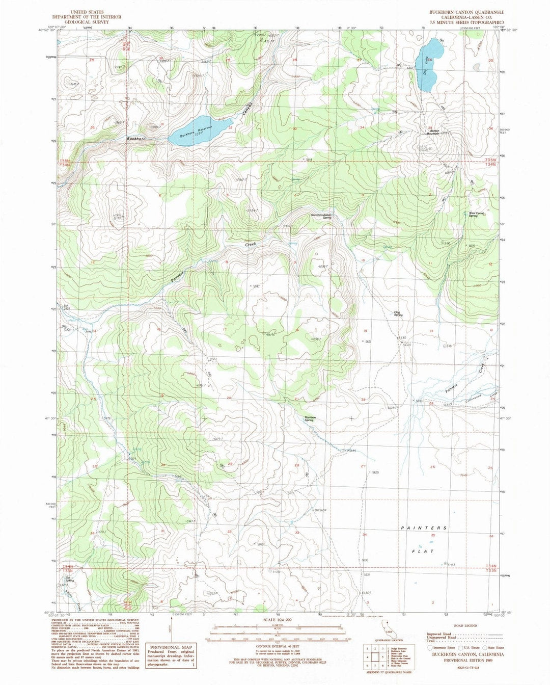 1989 Buckhorn Canyon, CA - California - USGS Topographic Map