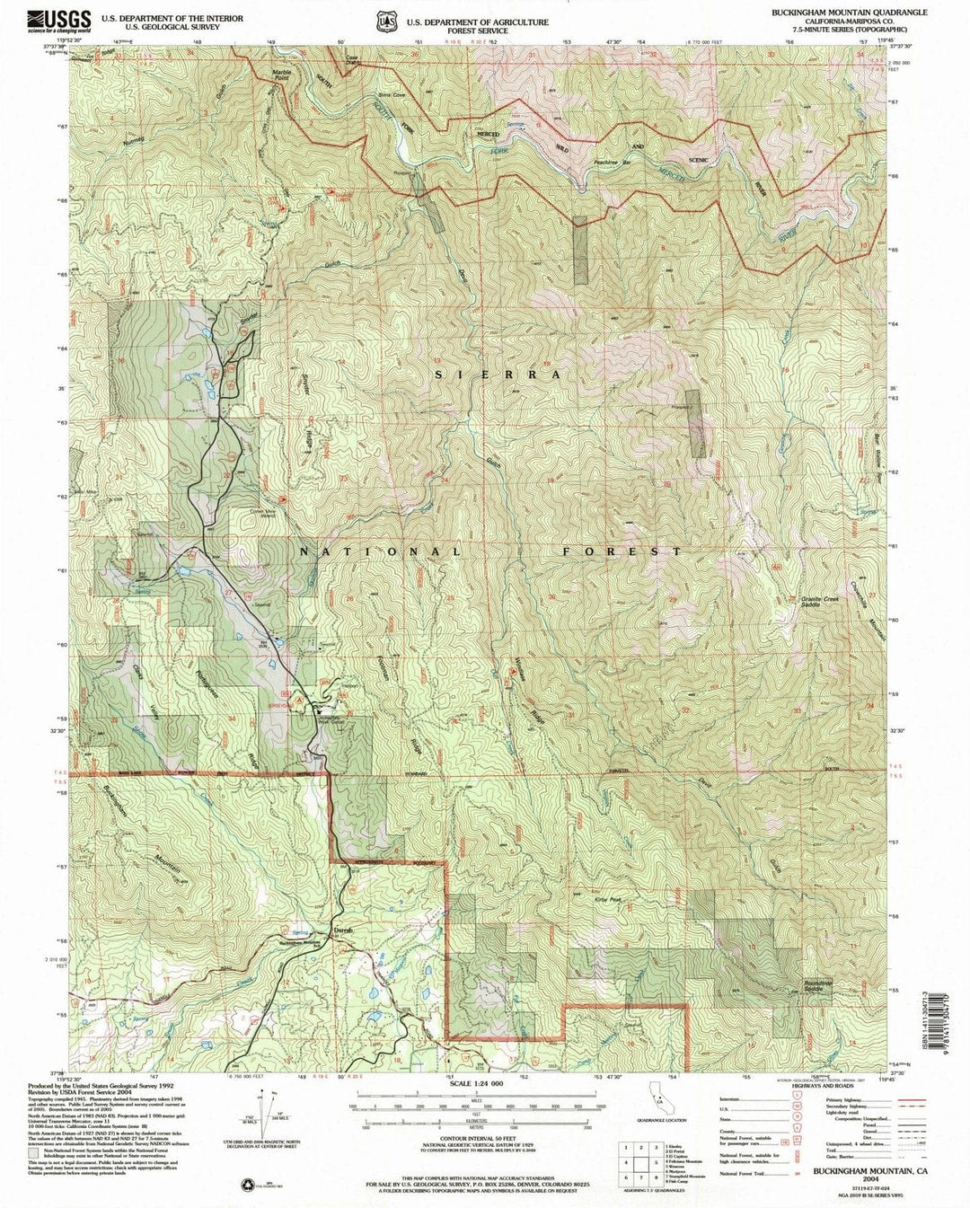 2004 Buckingham Mountain, CA - California - USGS Topographic Map