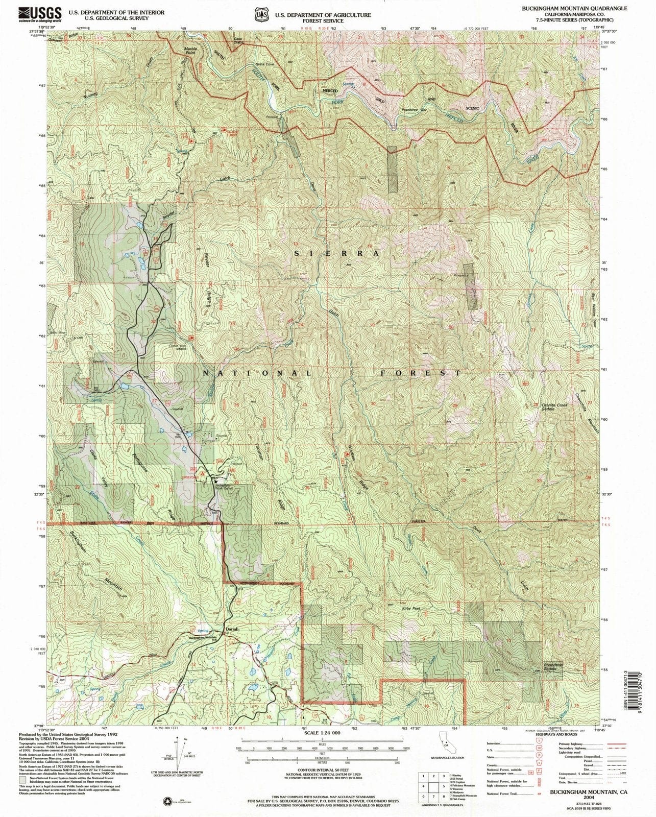 2004 Buckingham Mountain, CA - California - USGS Topographic Map