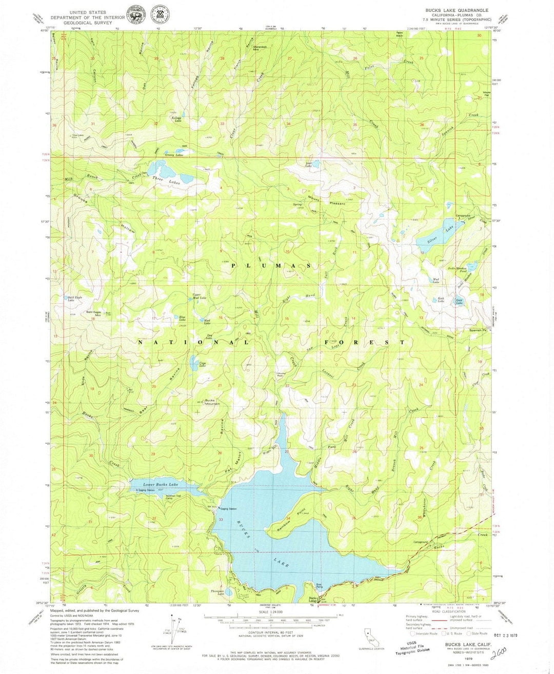 1979 Bucks Lake, CA - California - USGS Topographic Map