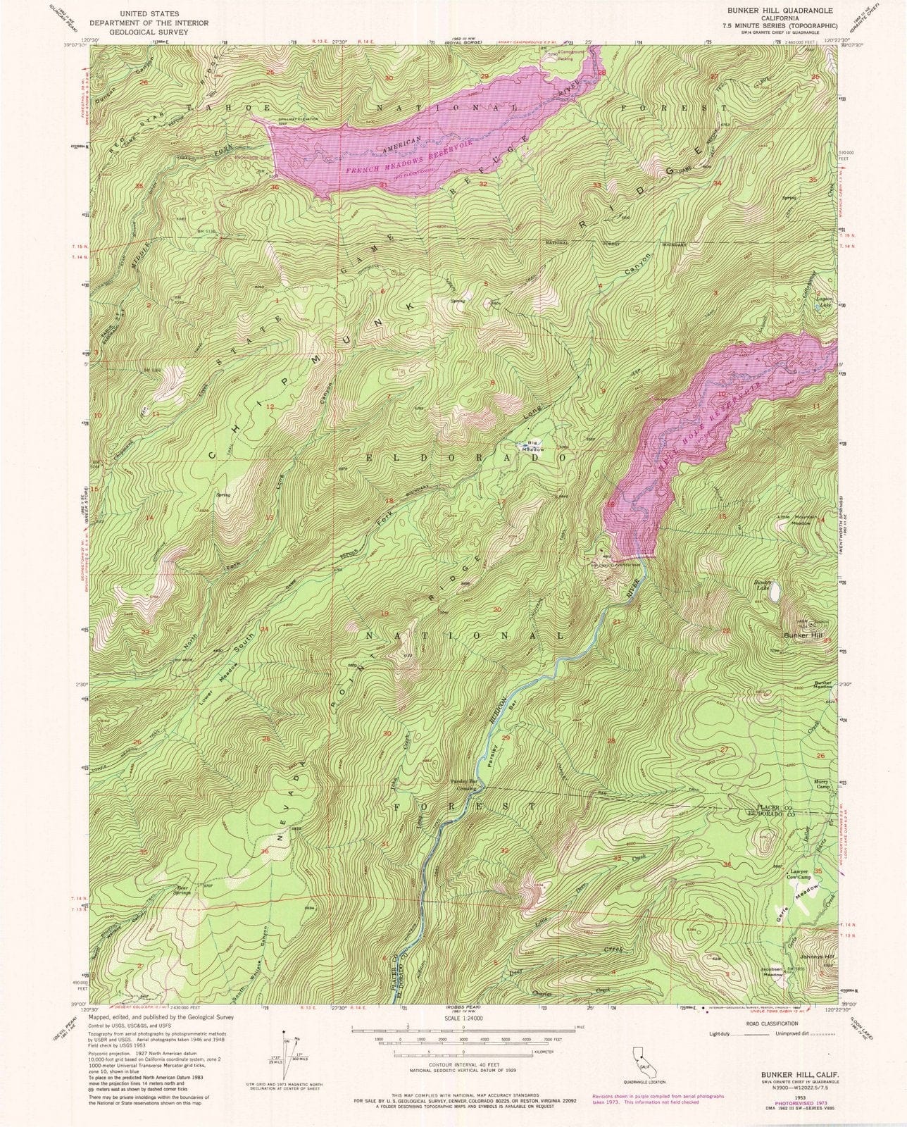 1953 Bunker Hill, CA - California - USGS Topographic Map
