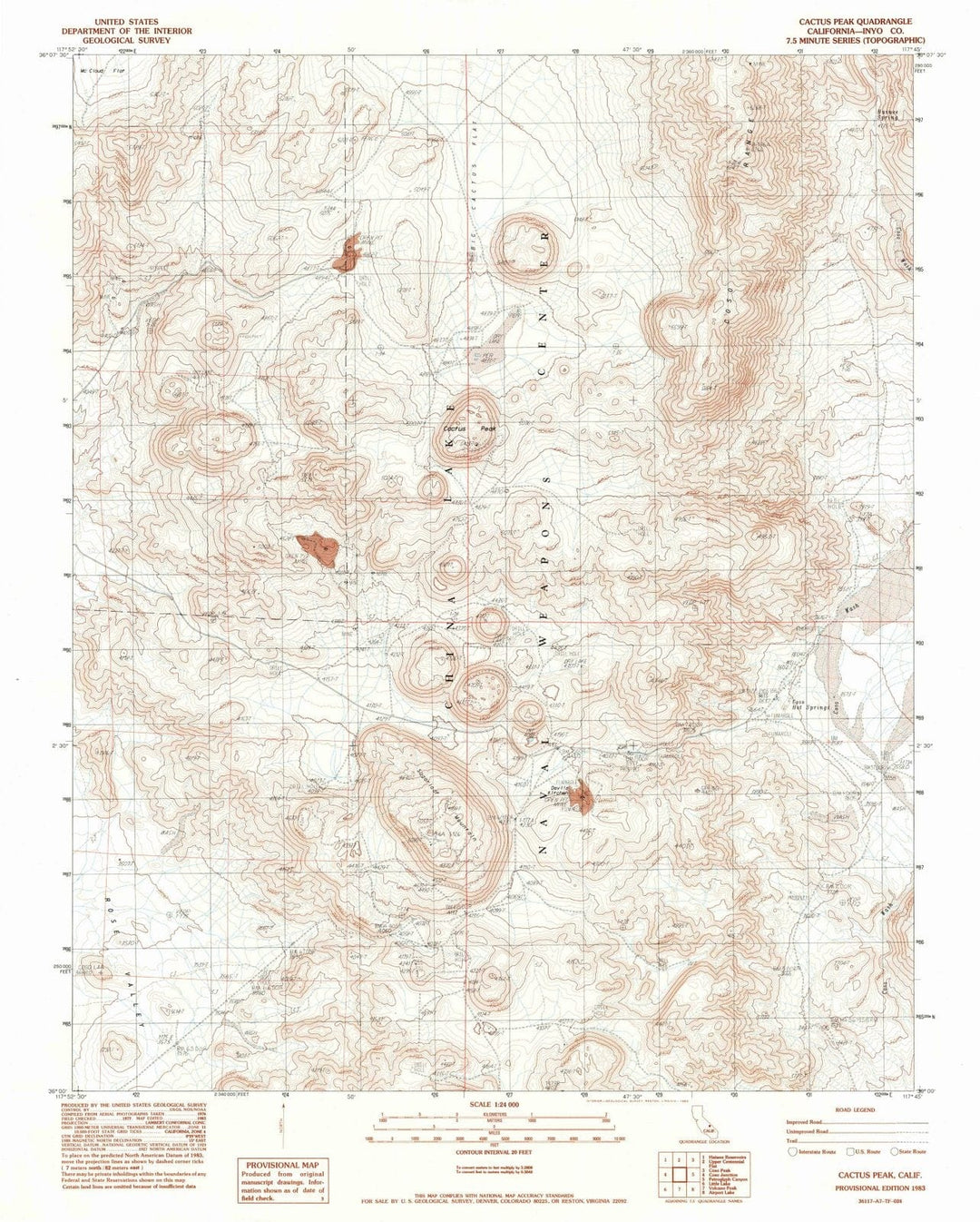 1983 Cactus Peak, CA - California - USGS Topographic Map