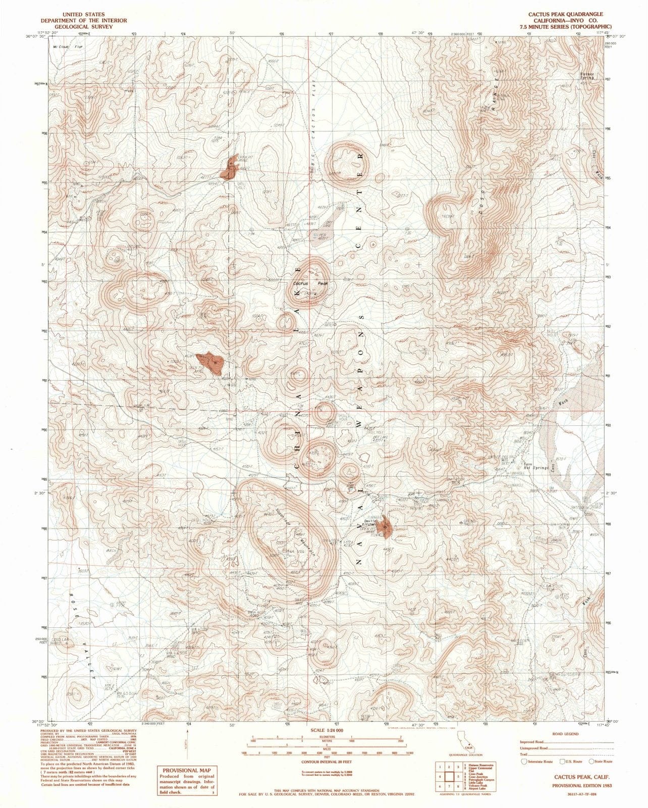 1983 Cactus Peak, CA - California - USGS Topographic Map