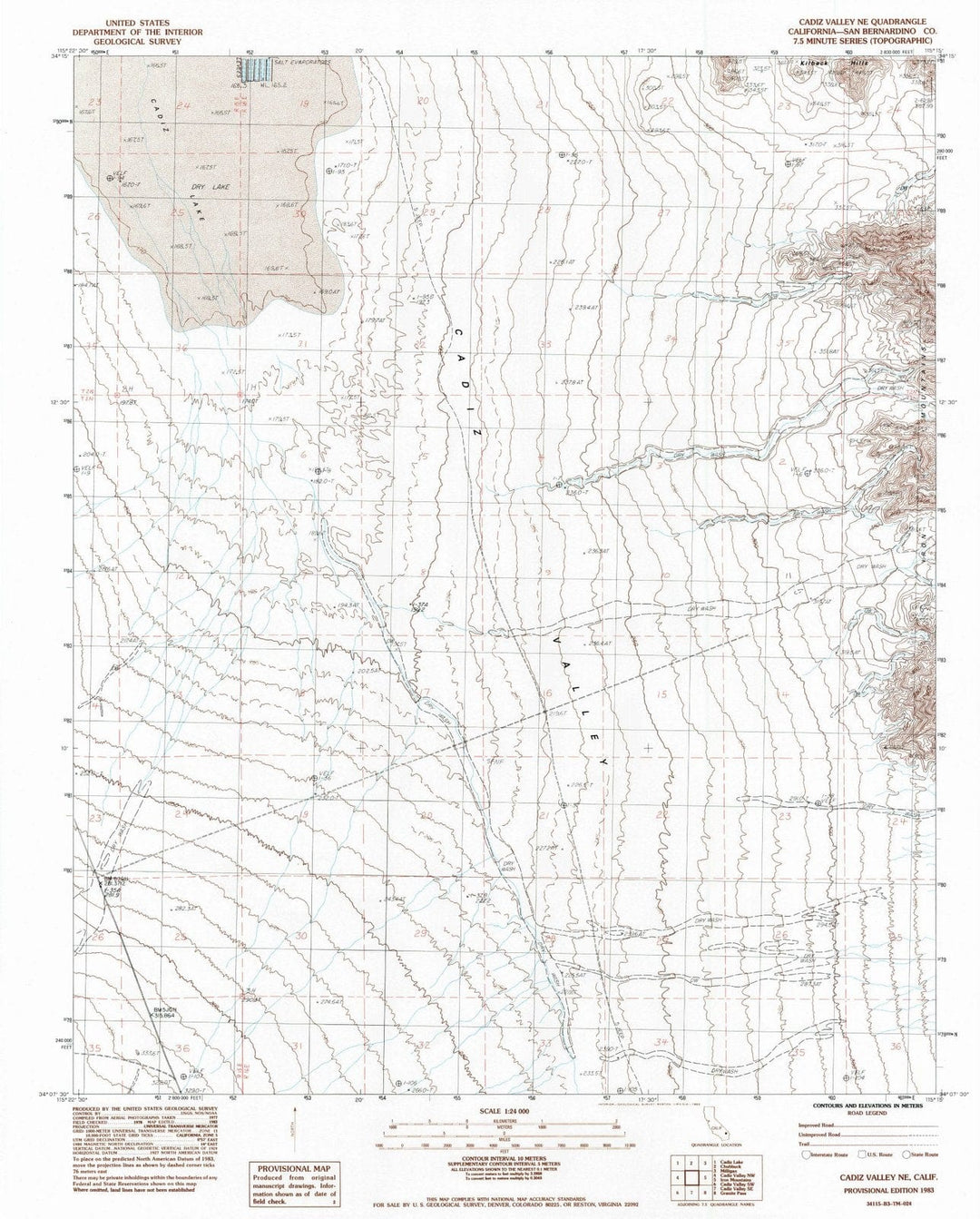 1983 Cadiz Valley, CA - California - USGS Topographic Map