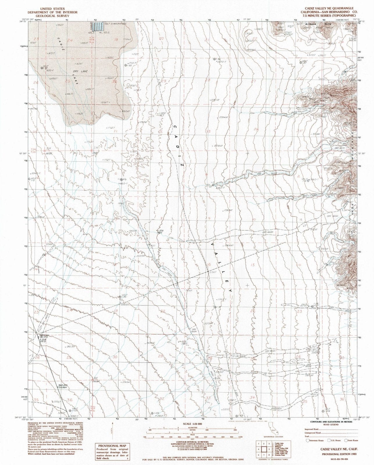1983 Cadiz Valley, CA - California - USGS Topographic Map